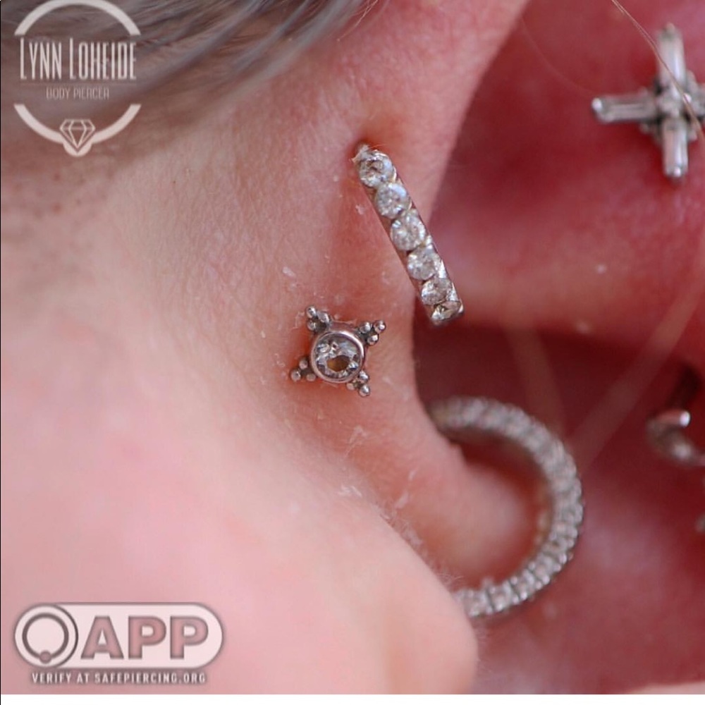 BVLA Mini Kandy White Gold w/ CZ 18g gauge